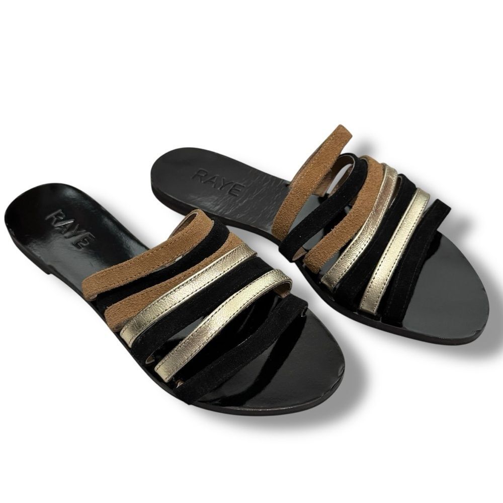 Raye Multi Strap Flat Slide Sandals Multicolor Le… - image 2